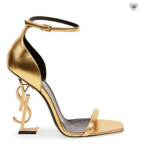 ysl heels gold heel